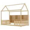 Grungis Twin Size Floor Bed with LED Light for Kids,Modern Metal Toddler Bed with Storage Bookshelf and Guardrails,Montessori Bed for Bedroom - 4 of 4