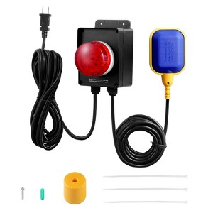 VEVOR Sump Pump Alarm, Indoor/Outdoor High Water Septic Tank Alarm With Float Sensor, 16.4ft Level Float Switch,Loud Alarm & Large Indicator, Black - 1 of 4