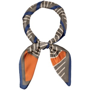 Elerevyo Women's Striped Satin Square Silk Scarves Neckerchief 35.4"x35.4" - 1 of 4