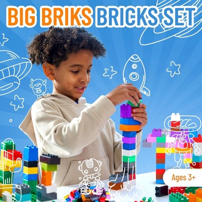 Large Multicolor Building Blocks Set for Kids, 204 Pieces