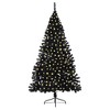 vidaXL Artificial Pre-lit Christmas Tree with 300 LEDs Black 70.9" PVC - 3 of 4