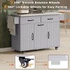 51" Rolling Kitchen Island Cart with Drop Leaf,Trash Can Cabinet and Drawers,Prep Table for Storage-Baofuwish - 3 of 4