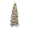 7.5ft/9ft/11ft Prelit Flocked Pencil Spruce Artificial Christmas Tree with Pine Cone - 4 of 4