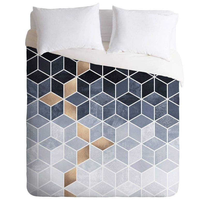 Elisabeth Fredriksson Soft Gradient Cubes Comforter Set Blue  - Deny Designs, 1 of 8