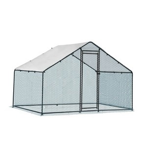 Karl Home Chicken Run Coop Walk-in Poultry Cage with Waterproof & Anti-UV Cover Lockable Door Design - 1 of 4