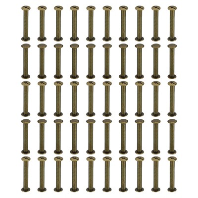 Unique Bargains Steel Leather Belt Scrapbook Binding Kits M5 Chicago Screws 100 Sets