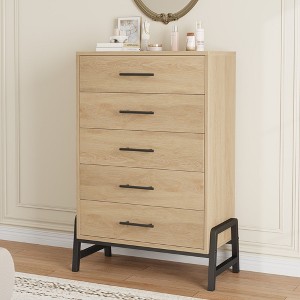 5 Dresser for Bedroom, 50.5" Tall Drawer with Large Storage Space, Freestanding Wooden Closet Storage Dresser Chest for Bedroom - 1 of 4