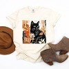 Simply Sage Market Black Cat Fall Leaves Distressed Garment Dyed Tee - 3 of 4