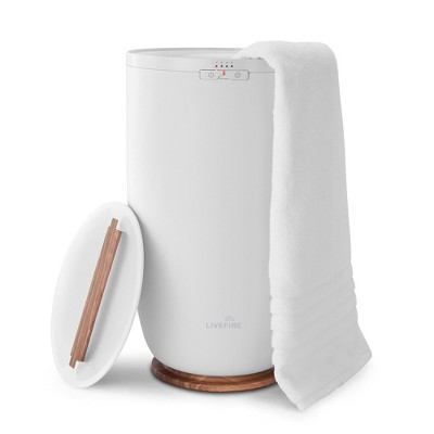 LiveFine Large Towel Warmer, Bucket Style W/Timer & Auto Shut-Off, Fits Two 40”x70” Towels - White