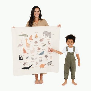 Gathre Mini Tapestry Kids' Mat Animal Alphabet: Water-Resistant Leather Baby Floor Mat, Soft Alphabet Design, 3'3"x3'3" - 1 of 4