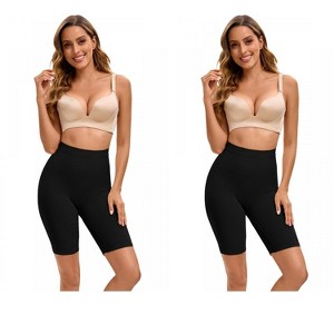 INSPIRE CHIC 2 Pcs Women's Butt Lifter Thigh Slimmer High Elasticity Control Waist Panties - 1 of 4