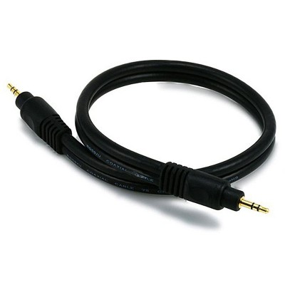 Monoprice Audio Cable - 1.5 Feet - Black | Premium 3.5mm Stereo Male to 3.5mm Stereo Male 22AWG, Gold Plated