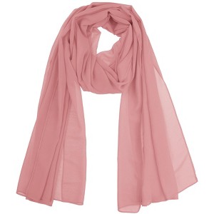 Elerevyo Women's Solid Chiffon Sheer Lightweight Soft Long Scarf Shawl 1 Pc - 1 of 4