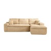 XIZZI No Assembly Sectional Sofa Set w/ Chaise - Plush/Corduroy Fabric, High-Resilience Foam, Beige/Black/Gray - Ships Compressed & Ready to Use - 2 of 4