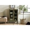 South Shore 40" Kodali Decorative Storage Cabinet Olive Green: Metal Frame, 3 Shelves, Anti-Tip Hardware - 2 of 4