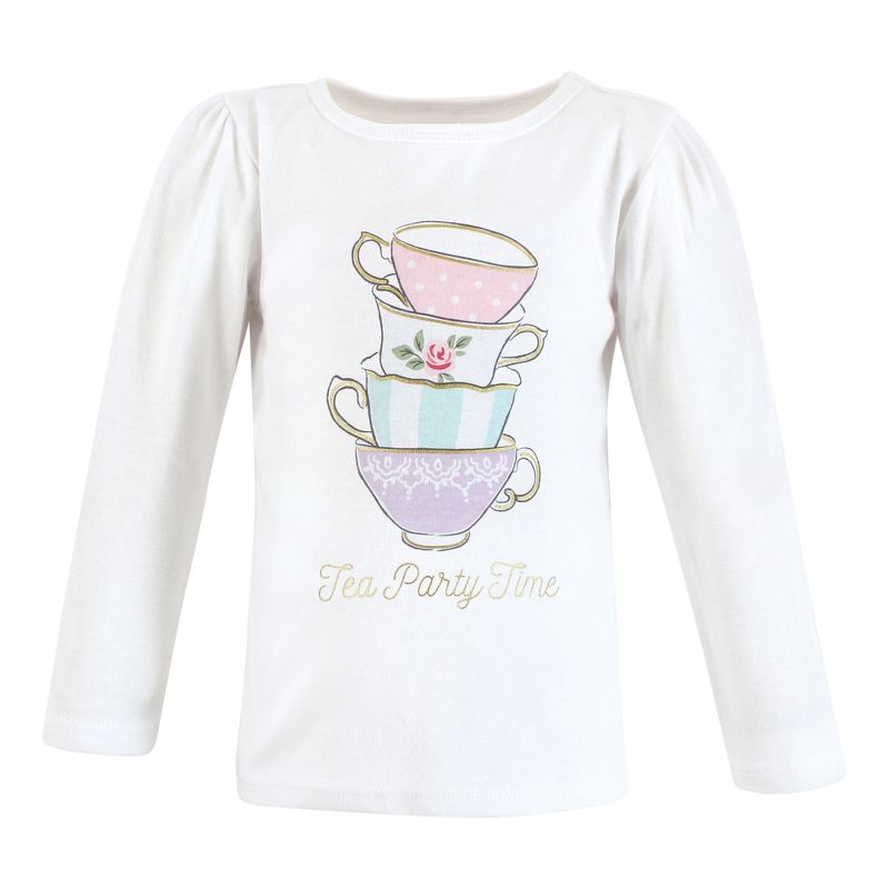 Hudson Baby Infant and Toddler Girl Long Sleeve T-Shirts, Bakery Tea Party, 5 of 8