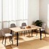 Mshliw 63" Dining Table Set with 4 Upholstered Beige Chairs, Rectangular Wood-Grain Table with Iron Legs for Kitchen, Dining Room or Patio - 3 of 4