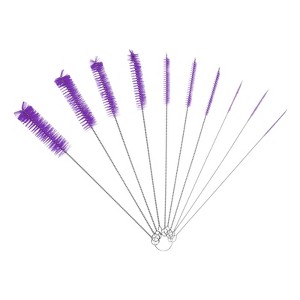 Unique Bargains Flexible Durable Stainless Steel Nylon Tube Cleaning Brush 10 Pcs - 1 of 4