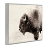 Stupell Industries Shaggy Buffalo Rustic Portrait Vintage Sepia Tone Photography Black Framed Giclee Art - 3 of 4