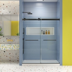 NicBex Shower Door 44-48" Wx74"H Bypass Sliding Shower Door with 5/16" (8mm) Tempered Glass with Reversible Installation - 1 of 4