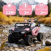 24V 2 Seater Electric UTV Car with Remote Control, 4-Wheeler Suspension, Soft Start, 3 Speeds, Led Lights, Ride on Truck Kids 3-8 Years - 2 of 4