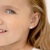 Girl's Heart Full of Gems Screw Back Sterling Silver Earrings - In Season Jewelry - 3 of 4