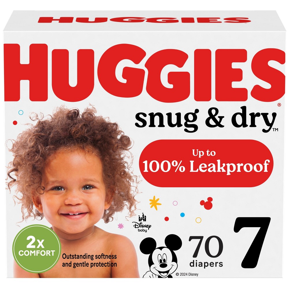 Huggies Snug & Dry Baby Disposable Diapers Huge Pack - Size 7 - 70ct