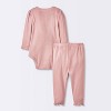 Baby Girls' 2pc Pointelle Set - Cloud Island™ Pink - 2 of 4