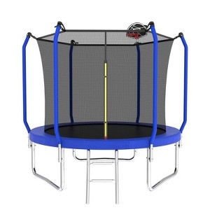 Aukfa Trampoline with Basketball, Enclosure Net, Kids Trampoline with Ladder, Outdoor Backyard Jumping Fun - 1 of 4