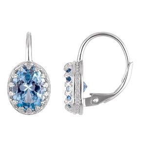 Designs By Gioelli Sterling Silver Gemstone Drop Earrings, Genuine, Lab Created - 1 of 2