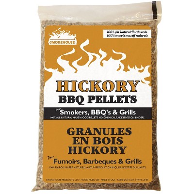 Smokehouse 9760-050-0000 100 Percent Natural Hardwood Hickory Wood Smoking BBQ Pellets for Smoker & Grill, 40 Pound Bag