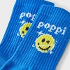 Adult Poppi Smiley Graphic Crew Socks - Blue - 3 of 4