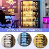 PAKASEPT 39"W Corner Display Curio Cabinet, Transparent Display Case with Glass Doors and LED Lights for Collectibles, Display Shelf for Living Room - 3 of 4