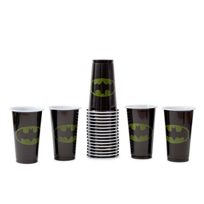 Silver Buffalo DC Comics Batman Logo 18oz Disposable Plastic Party Cups | 20 Pack