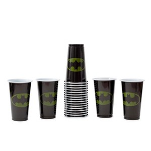 Silver Buffalo DC Comics Batman Logo 18oz Disposable Plastic Party Cups | 20 Pack - 1 of 4