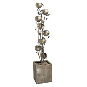 Design Toscano Abstract Floral Cascading Metal Tower Fountain - Bronze - 1 of 4