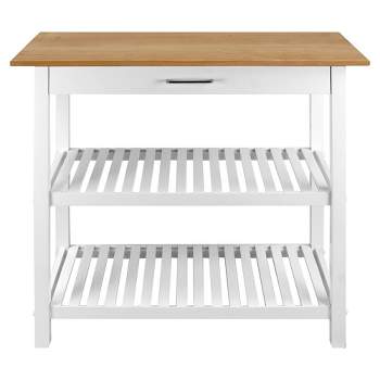 Kitchen Island with Two Shelves - Flora Home