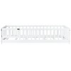 YOOCOZZ Queen Size Rubber Wood Floor Bed with Fence,Door and Safety Guardrails - 2 of 4