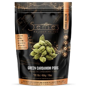 5Senses Green Malabar Cardamom Pods | Cardamomo | Malabar Melody | Single Origin, Non-GMO, Fairtrade - 1 of 4