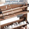 Narrow Shoe Cabinet Storage for Entryway, Modern Fluted Shoe Rack with 2 Flip Drawers and Open Shelf, Slim Shoe Organizer for Hallway - 4 of 4
