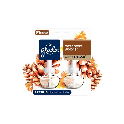 Glade PlugIns Scented Oil Air Freshener Plug In Refills - Cashmere Woods - 1.34 fl oz/2pk: Paraben-Free, Phthalate-Free, Electric, Jasmine