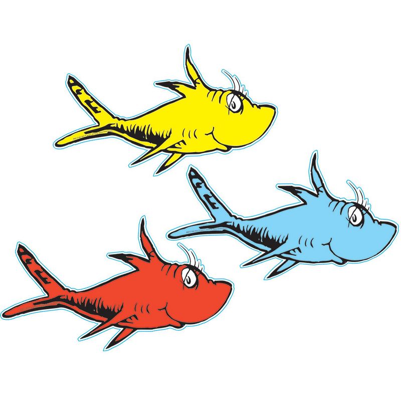Eureka Dr. Seuss One Fish Two Fish Assorted Paper Cut Outs 36 Per Pack 3 Packs (EU-841218-3), 2 of 3