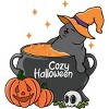 Girl's Design By Humans Cozy Halloween By kimprut T-Shirt - 2 of 3