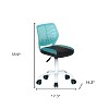 HomeRoots Blue Black and White Adjustable Height Swivel Rolling Office Chair - 3 of 4