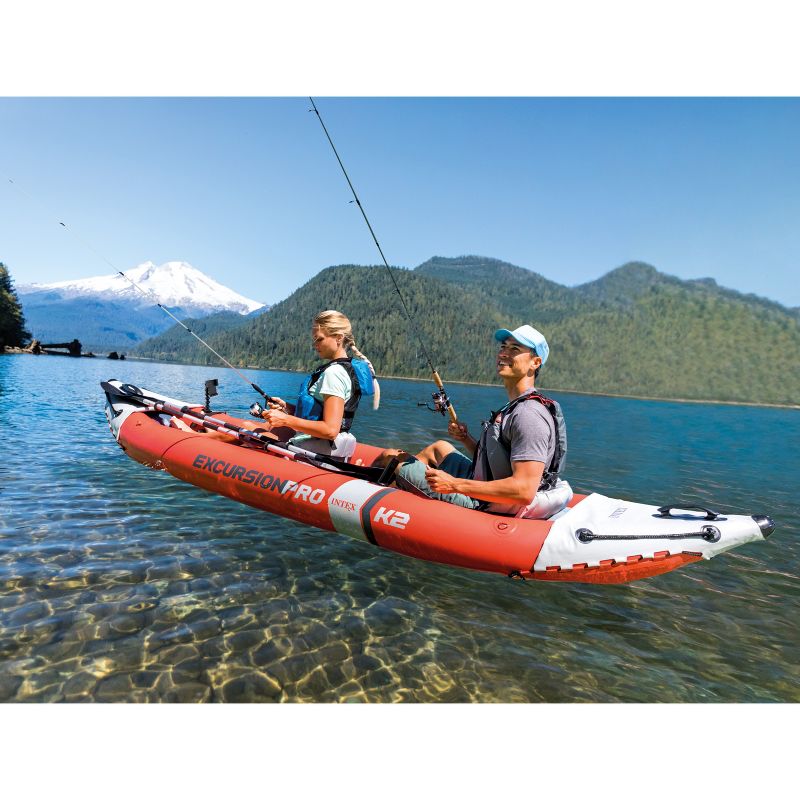 Intex Excursion Pro Inflatable 2 Person Vinyl Kayak with 2 Oars and Pump - Red, 3 of 8