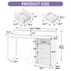 47 Inch Home Office Desk with File Drawer Computer Desk With Power Outlets And USB Outlets For Study Room White - 3 of 4