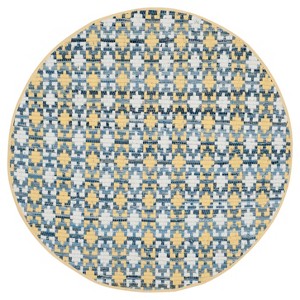 Geometric Flatweave Woven Round Accent Rug 4