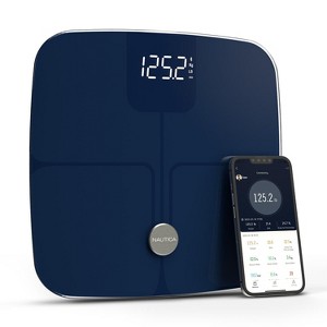 Nautica Body Tracker Digital Bathroom Scale, Bluetooth-Enabled Smart Scale with BMI, Body Fat, Muscle Mass Tracking, Syncs with Smartphone App, 440Lbs - 1 of 4