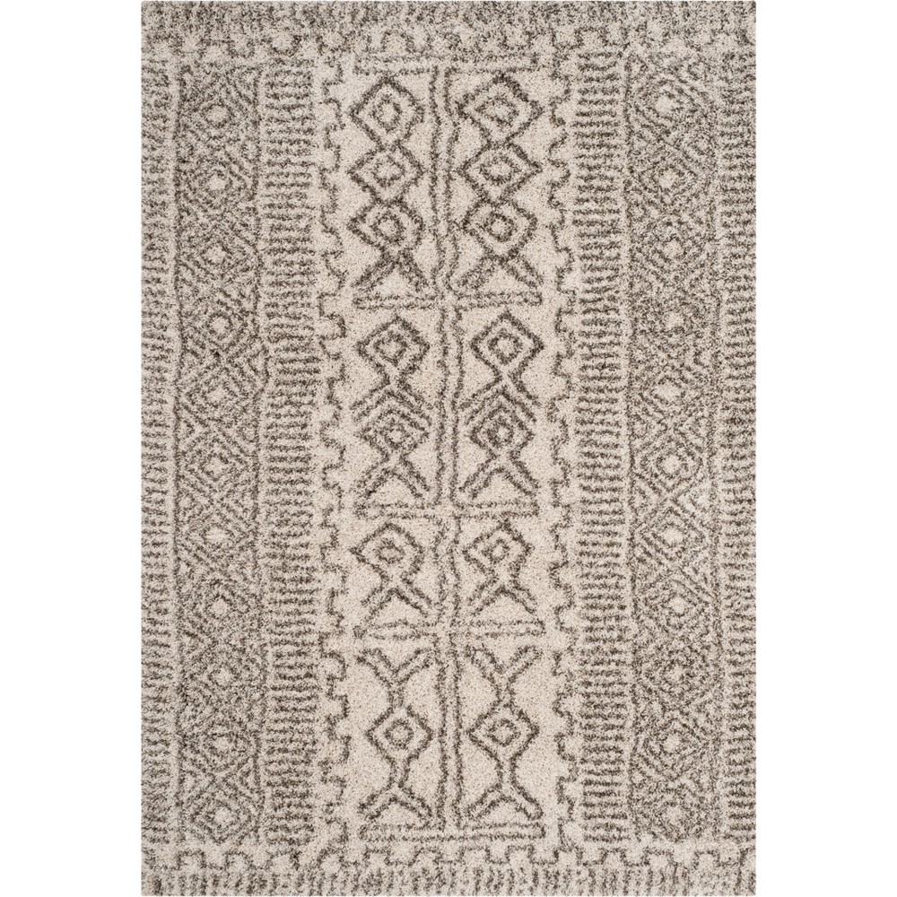 6'x9' Geometric Design Loomed Area Rug Ivory/Gray - Safavieh