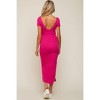 PinkBlush Fuchsia Basic Ribbed Side Slit Maternity Midi Dress - 3 of 4